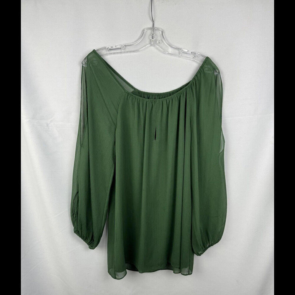Alice + Olivia Off Shoulder Blouse Long Sleeve Green Size S